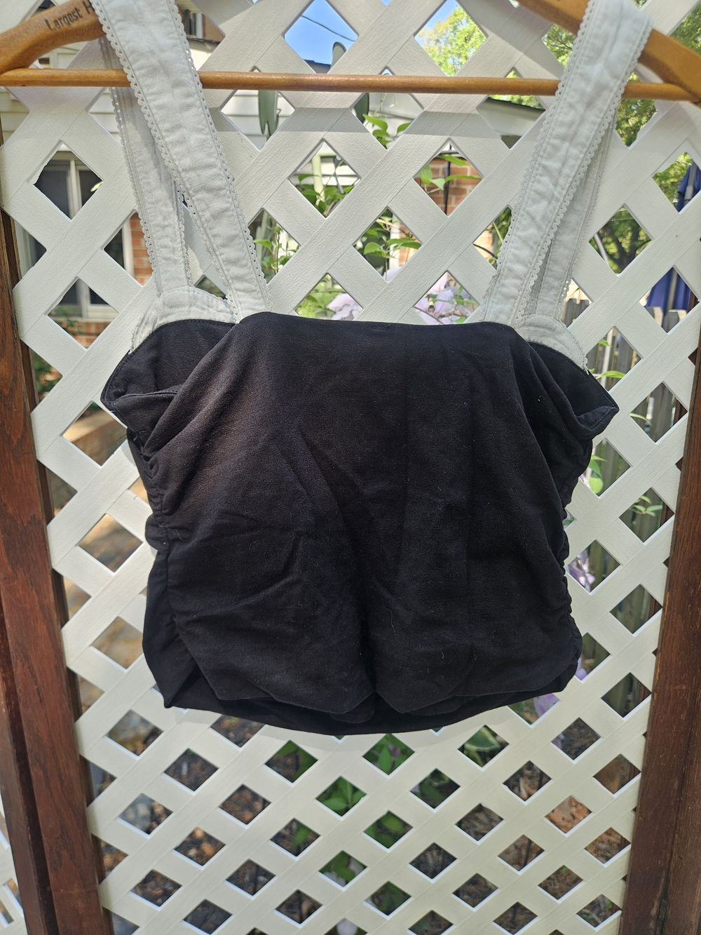 Free People 2 Tone Cropped Tank With Black Body & White Straps, Size XS - Picture 5 of 9